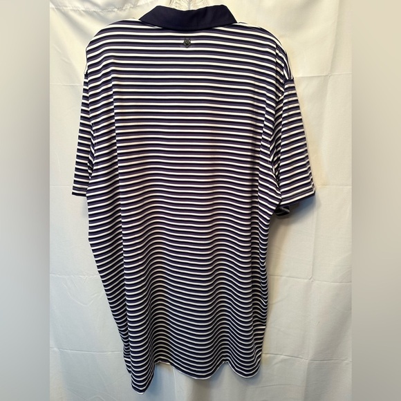Greyson Hiawatha Men’s Polo Blue Purple White Horizontal Stripe Size 2XL Logo - Picture 6 of 10
